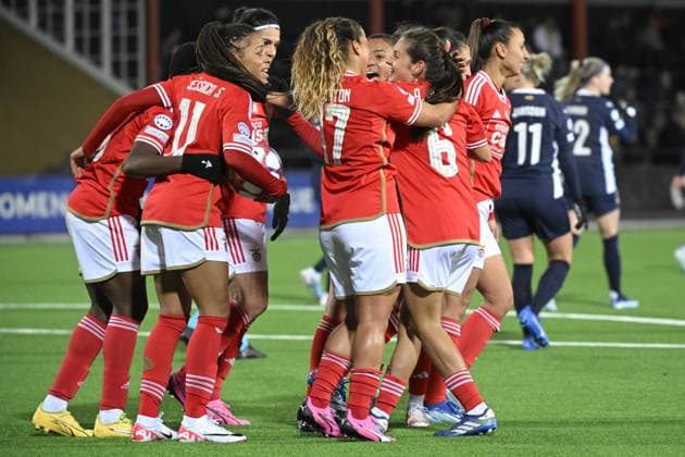 MALMÖ, SWEDEN 20240125 Benficas Jessica Silva scores 1 1 during Thursdays Champions League group stage soccer match between FC Rosengard and SL Benfica at Malmö IP MALMÖ SVERIGE x50090x  Copyright: xJohanxNilsson TTx CHAMPIONS LEAGUE ROSENGARD-BENFICA