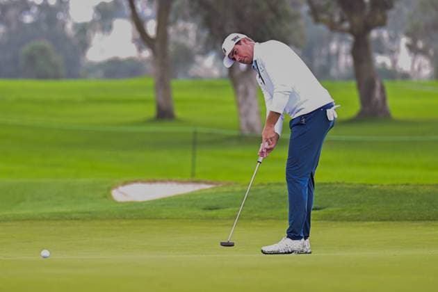 January 25, 2024: Luke List putts on the 10th hole during the second round of the Farmers Insurance Open at Torrey Pines North in San Diego, California. CSM San Diego USA - ZUMAc04_ 20240125_zma_c04_017 Copyright: xJustinxFinex
