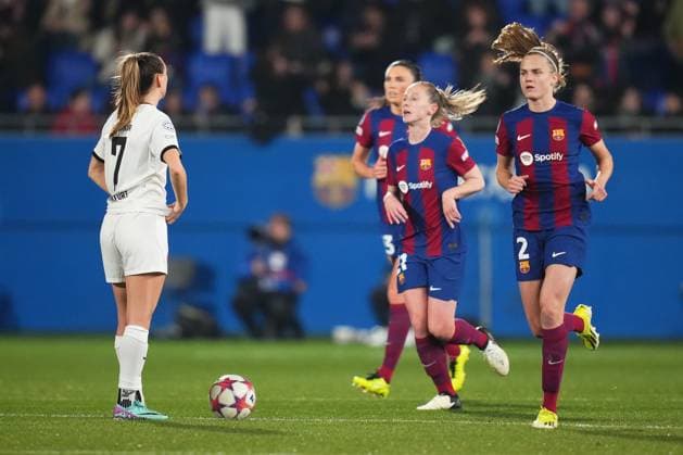 ESP: FC Barcelona, Barca Eintracht Franckfurt. UEFA Women™s Champions League match, Group A, date 5 Lara Prasnikar of Eintracht Frankfurt after the FC Barcelona goal (1-0) during the UEFA Women™s Champions League match, Group A, date 5, between FC Barcelona and Eintracht Franckfurt played at Johan Cruyff Stadium on January 25, 2024 in Barcelona, Spain. kpng Copyright: xBaguxBlancox xPRESSINPHOTOx PS_240125_031