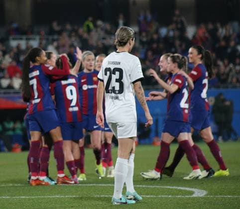25 01 2024, xgrfx, Football Champions League Women, FC Barcelona Eintracht Frankfurt emspor, v l Tor, Patricia Guijarro FC Barcelona DFL DFB REGULATIONS PROHIBIT ANY USE OF PHOTOGRAPHS as IMAGE SEQUENCES and or QUASI VIDEO Barcelona