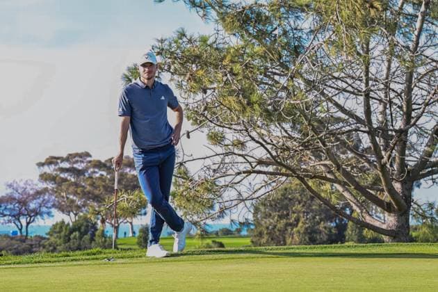 January 25, 2024: Nicolai Hojgaard awaits his putt on the 18th hole during the second round of the Farmers Insurance Open at Torrey Pines South North in San Diego, California. CSM San Diego USA - ZUMAc04_ 20240125_zma_c04_036 Copyright: xJustinxFinex