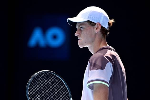 TENNIS AUSTRALIAN OPEN, Jannik Sinner of Italy during his Men?s semifinal against Novak Djokovic of Serbia on Day 13 of the 2024 Australian Open at Melbourne Park in Melbourne, , Friday, January 26, 2024. ( NO ARCHIVING, EDITORIAL USE ONLY, NO USE IN BOOKS WITHOUT CONSENT MELBOURNE VICTORIA AUSTRALIA  Copyright: xJAMESxROSSx 20240126001893758428