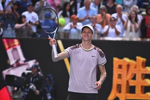 Australian Open Semi-Finals - Sinner Stuns Djokovic Jannik Sinner (ITA) during his semi final round match at the 2024 Australian Open at Melbourne Park in Melbourne, Australia, on January 26, 2024. Novak Djokovic lost at the Australian Open for the first time since 2018 as Italian fourth seed Jannik Sinner reached his first Grand Slam final. Serbia s Djokovic, 36, lost 6-1 6-2 6-7 (6-8) 6-3 as Sinner regrouped from not taking a match point in the tie-break. It ends Djokovic s bid for a record-extending 11th title and a 25th major to put him clear of Margaret Court. Photo by Corinne Dubreuil ABACAPRESS.COM Melbourne Australia  Copyright: xDubreuilxCorinne ABACAx