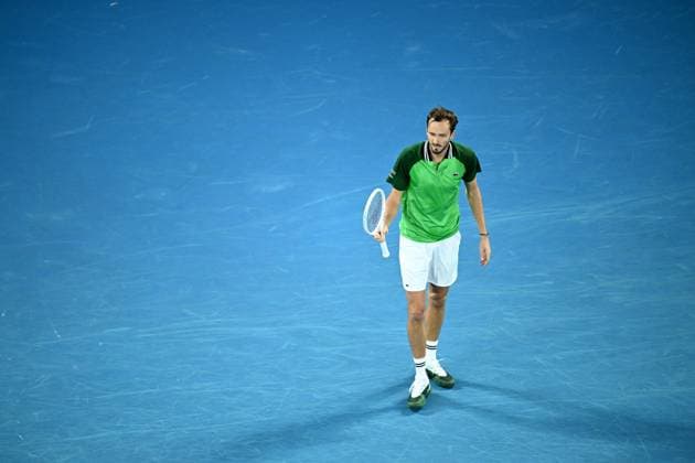 TENNIS AUSTRALIAN OPEN, Daniil Medvedev of Russia during his Men?s semifinal against Alexander Zverev of Germany on Day 13 of the 2024 Australian Open at Melbourne Park in Melbourne, Friday, January 26, 2024. ( NO ARCHIVING, EDITORIAL USE ONLY, NO USE IN BOOKS WITHOUT CONSENT MELBOURNE VICTORIA AUSTRALIA  Copyright: xJOELxCARRETTx 20240126001893820353