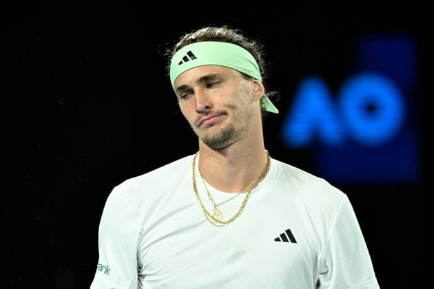 TENNIS AUSTRALIAN OPEN, Alexander Zverev of Germany reacts during his Men?s semifinal against Daniil Medvedev of Russia on Day 13 of the 2024 Australian Open at Melbourne Park in Melbourne, Friday, January 26, 2024. ( NO ARCHIVING, EDITORIAL USE ONLY, NO USE IN BOOKS WITHOUT CONSENT MELBOURNE VICTORIA AUSTRALIA  Copyright: xJAMESxROSSx 20240126001893859164