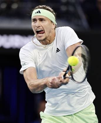 Tennis: Australian Open Alexander Zverev of Germany plays against Russian Daniil Medvedev in the men s singles semifinals at the Australian Open tennis tournament in Melbourne on Jan. 26, 2024.  A14AA0002382366P