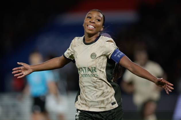 PARIS 24 01 2024, xabx UEFA Women s Champions League Paris Saint Germain Ajax Amsterdam v l , Grace Geyoro Paris Saint Germain Goal celebration, celebrate the goal Copyright: HMBxMedia