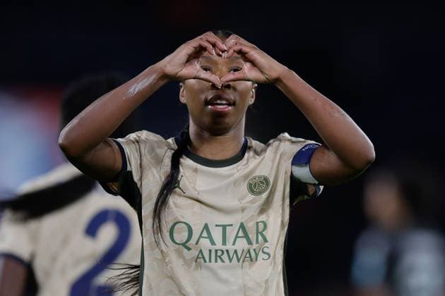 PARIS 24 01 2024, xabx UEFA Women s Champions League Paris Saint Germain Ajax Amsterdam v l , Grace Geyoro Paris Saint Germain Goal celebration, celebrate the goal Copyright: HMBxMedia