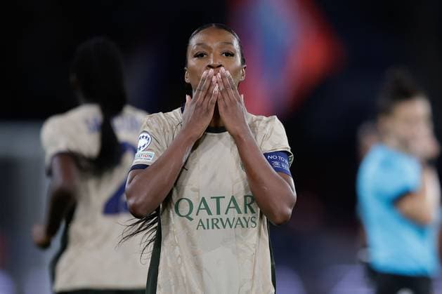 PARIS 24 01 2024, xabx UEFA Women s Champions League Paris Saint Germain Ajax Amsterdam v l , Grace Geyoro Paris Saint Germain Goal celebration, celebrate the goal Copyright: HMBxMedia