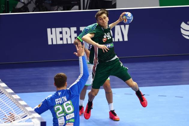 Goal shot by Bence Imre Hungary Hungary vs Slovenia, Handball, Men, EHF Euro 2024, Match for 5th place, 26 01 2024 Hungary vs Slovenia, Handball, Men, EHF Euro 2024, Match for 5th place, 26 01 2024 Cologne Copyright: xEibner-Pressefotox EP_RWS