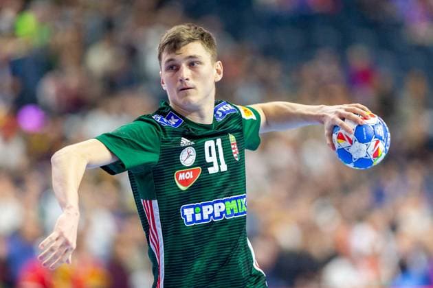 IMRE Bence (Hongrie - Hungary) HANDBALL : Championnat d Europe 2024 - Hongrie vs SlovÃ nie - 01 26 2024 LaurentTheophile Panoramic 