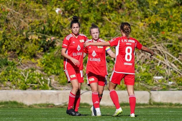 26 01 2024, Alicante, Campoamor, Friendly Match Grasshopper Club Zürich 1 FC Union Berlin, Goal celebration Union Berlin Alicante Campoamor Alicante Switzerland  Copyright: xJustPictures.ch DanielaxPorcellix