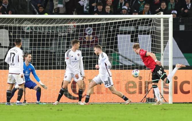 26 01 2024 Soccer Season 2023 2024 2 Soccer Bundesliga 19 Matchday Hannover 96 H96 1 FC Nuremberg FCN Club Sportfoto Zink DaMa xdaxmax DFL regulations prohibit any use of photographs as image sequences and or quasi video only for editorial use Goal Goal Shot to 2 0 Goal Scorer Havard Nielsen 16, Hannover 96 H96 by header