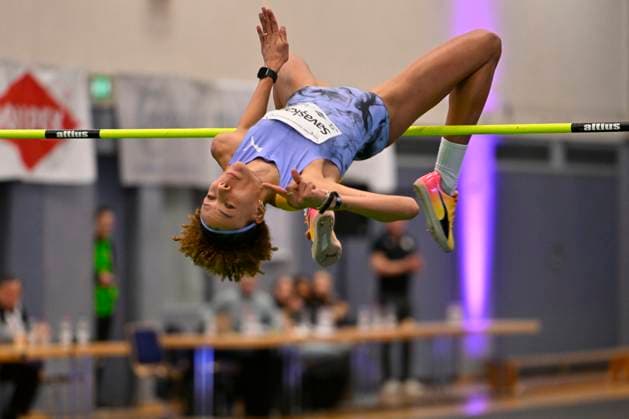 Bilder des Jahres 2024, Sport 01 Januar Sport Themen der Woche KW04 Sport Bilder des Tages GER, Internationales Hochsprungmeeting Wuppertal 26.01.2024, Wuppertal , Sporthalle Küllenhahn, GER, Internationales Hochsprungmeeting Wuppertal im Bild Mirela Demirewa ( Atletik Sf ) mit türkischem Landesrecord von 1,91m. *** GER, International High Jump Meeting Wuppertal 26 01 2024, Wuppertal , Sporthalle Küllenhahn, GER, International High Jump Meeting Wuppertal in the picture Mirela Demirewa Atletik Sf with Turkish national record of 1,91m NordphotoxGmbHx xFreund nph00018