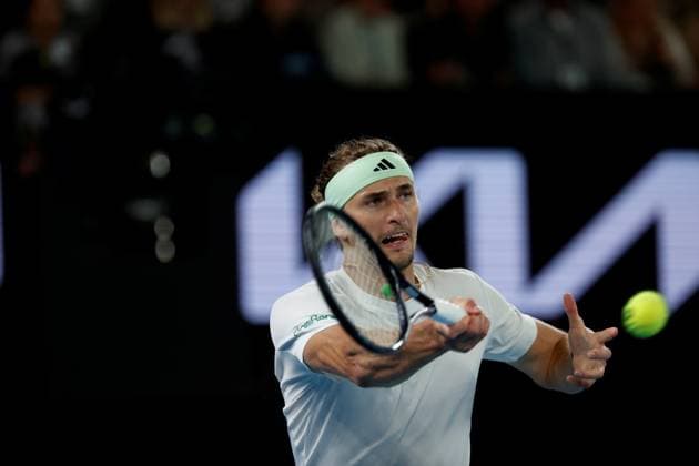 26th January 2024; Melbourne Park, Melbourne, Victoria, Australia; Australian Open Tennis Championship Day 13; Alexander Zverev of Germany in action during the semifinals of the 2024 Australian Open on January 26 2024, at Melbourne Park in Melbourne, Australia.  ActionPlus12602280 NaFoto
