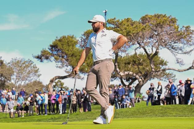 PGA, Golf Herren Golf 2024: Farmers Insurance Open JAN 26 January 26, 2024: Stephan Jaeger looks on during play on the 2nd hole during the third round of the Farmers Insurance Open at Torrey Pines South in San Diego, California. Justin Fine CSM (Credit Image: Justin Fine Cal Media) San Diego Ca USA EDITORIAL USE ONLY Copyright: xx ZUMA-20240126_zma_c04_003.jpg JustinxFinex csmphotothree227267