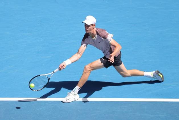 Jannik Sinner, ITA, during semi finals of 2024 Australian Open in Melbourne, 26 01 2023