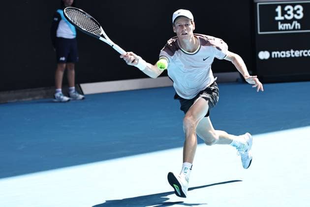 Jannik Sinner, ITA, during semi finals of 2024 Australian Open in Melbourne, 26 01 2023