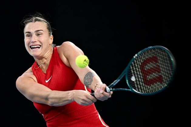 TENNIS AUSTRALIAN OPEN, Aryna Sabalenka of Belarus in action during her Women?s Singles Final against Qinwen Zheng of China on Rod Laver Arena on Day 14 of the 2024 Australian Open at Melbourne Park in Melbourne, Thursday, January 25, 2024. ( NO ARCHIVING, EDITORIAL USE ONLY, NO USE IN BOOKS WITHOUT CONSENT MELBOURNE VICTORIA AUSTRALIA  Copyright: xJOELxCARRETTx 20240127001894219208