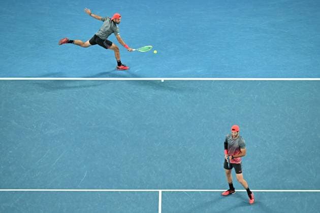TENNIS AUSTRALIAN OPEN, Simone Bolelli and Andrea Vavassori of Italy in action during their Men?s Doubles final against Matthew Ebden of Australia and Rohan Bopanna of India on Rod Laver Arena on Day 14 of the 2024 Australian Open at Melbourne Park in Melbourne, Thursday, January 25, 2024. ( NO ARCHIVING, EDITORIAL USE ONLY, NO USE IN BOOKS WITHOUT CONSENT MELBOURNE VICTORIA AUSTRALIA  Copyright: xJAMESxROSSx 20240127001894261037