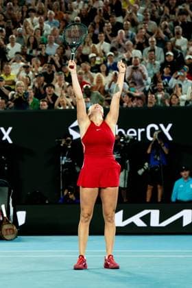 Aryna Sabalenka (RUS) TENNIS : Open Australie 2024 - Melbourne - 27 01 2024 VirginieBouyer Panoramic 