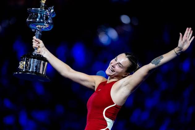 Aryna Sabalenka (RUS) TENNIS : Open Australie 2024 - Melbourne - 27 01 2024 VirginieBouyer Panoramic 