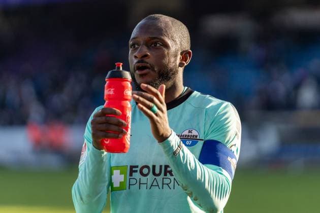 David Kinsombi SC Paderborn 07, 08 GER, VfL Osnabrueck vs SC Paderborn 07, Football, 2 Bundesliga, Matchday 19, Season 2023 2024, 27 01 2024 DFL REGULATES PROHIBIT ANY USE OF PHOTOGRAPHS AS IMAGE SEQUENCES AND OR QUASI VIDEO VfL Osnabrueck vs SC Paderbron 07, Football, 2 Bundesliga, Matchday 19, Season 2023 2024, 27 01 2024 Osnabrueck Copyright: xEibner-Pressefoto FabioxDeinertx EP_FDT
