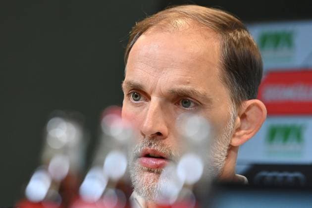 Sport Themen der Woche KW04 Sport Bilder des Tages Trainer Thomas TUCHEL (Bayern Muenchen), Einzelbild,angeschnittenes Einzelmotiv,Portraet,Portrait,Porträt. Pressekonferenz. Fussball 1. Bundesliga Saison 2023 2024, 19.Spieltag, Spieltag19, FC Augsburg - FC Bayern Muenchen 2-3 am 27.01.2024 ,WWK Arena Augsburg. *** Coach Thomas TUCHEL Bayern Muenchen , single picture,cropped single motif,portrait,portrait,portrait press conference Soccer 1 Bundesliga season 2023 2024, 19 matchday, matchday19, FC Augsburg FC Bayern Muenchen 2 3 on 27 01 2024 ,WWK Arena Augsburg