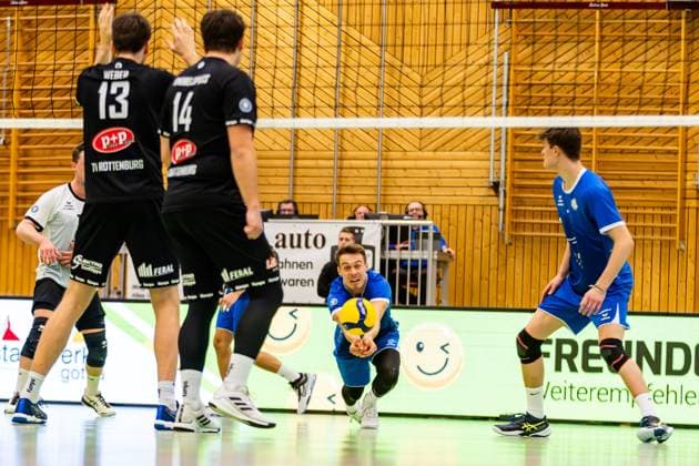 27 01 2024, GER, 2 BL Maenner Sued, Volleyball, Season 2023 2024, Blue Volleys Gotha vs TV Rottenburg 1861 Len Spankowski Blue Volleys Gotha 99867 Gotha Ernestiner Halle Thuringia Germany