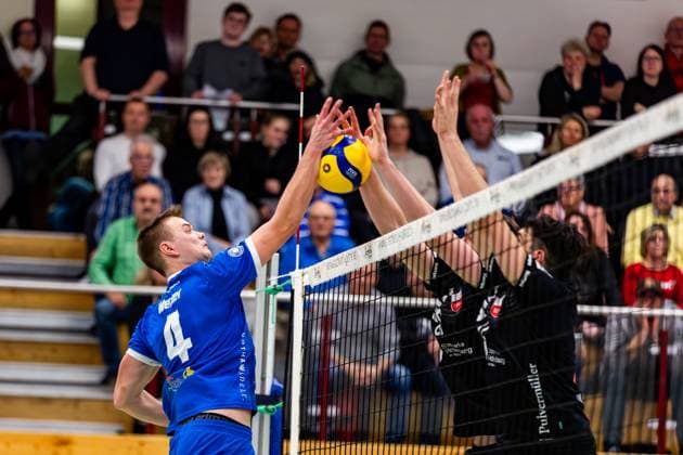27 01 2024, GER, 2 BL Maenner Sued, Volleyball, Saison 2023 2024, Blue Volleys Gotha vs TV Rottenburg 1861 Werner, Robert Blue Volleys Gotha 99867 Gotha Ernestiner Halle Thüringen Germany
