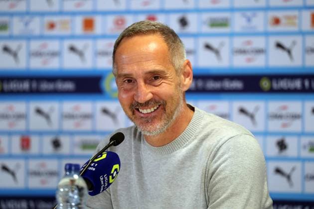 Sport Themen der Woche KW04 Sport Bilder des Tages France - Ligue 1 Uber Eats - Olympique de Marseille vs AS Monaco - 27 01 2024 FRANCE, MARSEILLE, JANUARY 27. Adi Hutter Manager of Monaco pictured during the press conference, PK, Pressekonferenz after the Ligue 1 Uber Eats football match between Olympique de Marseille and AS Monaco on January 27, 2024 at Stade Velodrome in Marseille, France. Photo by Manuel Blondeau AOP.Press Marseille Stade Velodrome Provence France Copyright: x ManuelxBlondeau AOP.Pressx AOP20240127 0057