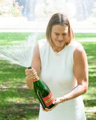 January 28, 2024: ARYNA SABALENKA of Belarus sprays champagne at her trophy photo call in Carlton Gardens after winning the WomenÃ¢â‚¬â ¢s Singles Final of the 2024 Australian Open in Melbourne Australia. Cal Media USA - ZUMAc04_ 20240128_faf_c04_002 Copyright: xSydneyxLowx