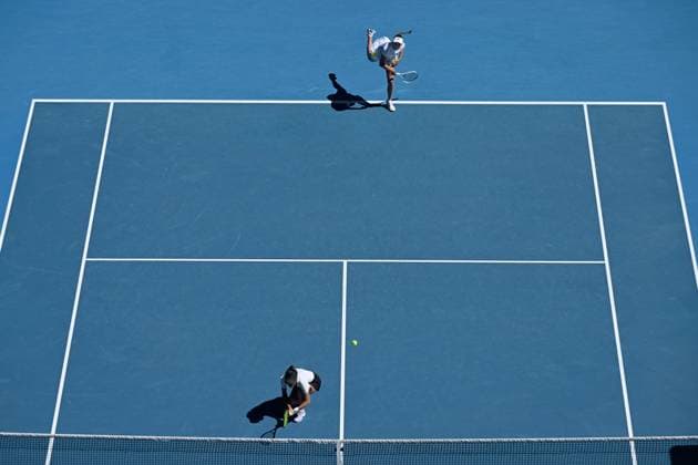 TENNIS AUSTRALIAN OPEN, Su-Wei Hsieh (bottom) of Chinese Taipei and Elise Mertens (top) of Belgium in action during the Women?s Doubles final against Lyudmyla Kichenok of Ukraine and Jelena Ostapemko of Latvia on Rod Laver Arena on Day 15 of the 2024 Australian Open at Melbourne Park in Melbourne, Thursday, January 25, 2024. ( NO ARCHIVING, EDITORIAL USE ONLY, NO USE IN BOOKS WITHOUT CONSENT MELBOURNE VICTORIA AUSTRALIA  Copyright: xJAMESxROSSx 20240128001894664500
