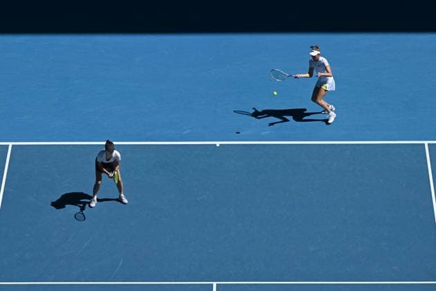 TENNIS AUSTRALIAN OPEN, Su-Wei Hsieh (left) of Chinese Taipei and Elise Mertens (right) of Belgium in action during the Women?s Doubles final against Lyudmyla Kichenok of Ukraine and Jelena Ostapemko of Latvia on Rod Laver Arena on Day 15 of the 2024 Australian Open at Melbourne Park in Melbourne, Thursday, January 25, 2024. ( NO ARCHIVING, EDITORIAL USE ONLY, NO USE IN BOOKS WITHOUT CONSENT MELBOURNE VICTORIA AUSTRALIA  Copyright: xJAMESxROSSx 20240128001894664646