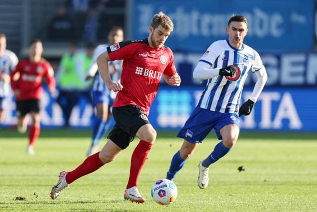 Soccer 2 BL SV Wehen Wiesbaden Hertha BSC Berlin 27 01 24, Marcus Mathisen SVWW , Haris Tabakovic Hertha ,