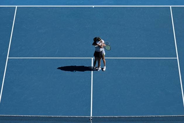 TENNIS AUSTRALIAN OPEN, Su-Wei Hsieh (left) of Chinese Taipei and Elise Mertens (right) of Belgium celebrate their Women?s Doubles final win against Lyudmyla Kichenok of Ukraine and Jelena Ostapemko of Latvia on Rod Laver Arena on Day 15 of the 2024 Australian Open at Melbourne Park in Melbourne, Thursday, January 25, 2024. ( NO ARCHIVING, EDITORIAL USE ONLY, NO USE IN BOOKS WITHOUT CONSENT MELBOURNE VICTORIA AUSTRALIA  Copyright: xJAMESxROSSx 20240128001894677871