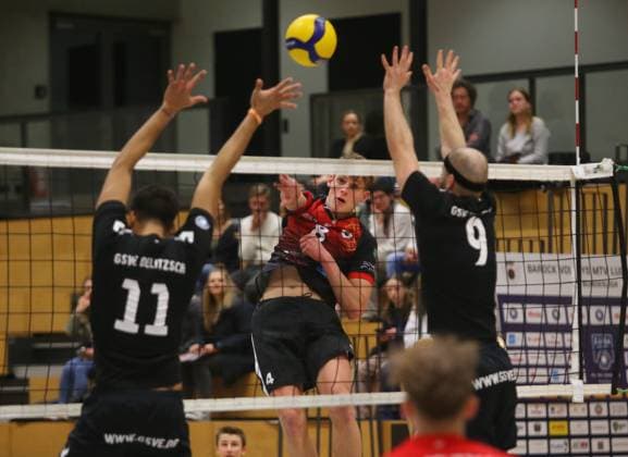 BAU 27 01 2024 Ludwigsburg Volleyball Barock Volleys MTV Ludwigsburg vs GSVE Delitzsch, Felix Baumann LB, center