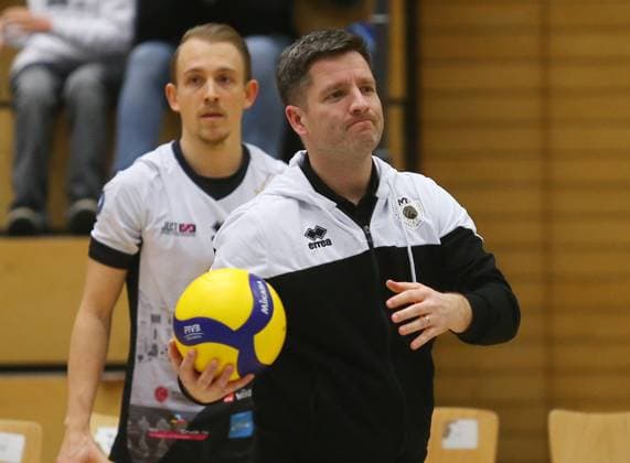 BAU 27 01 2024 Ludwigsburg Volleyball Barock Volleys MTV Ludwigsburg vs GSVE Delitzsch, coach Markus Weiß LB