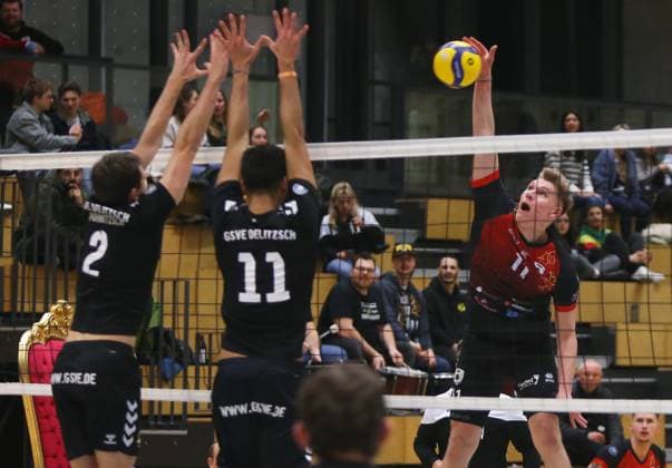 BAU 27 01 2024 Ludwigsburg Volleyball Barock Volleys MTV Ludwigsburg vs GSVE Delitzsch, Raphael Noz LB, right
