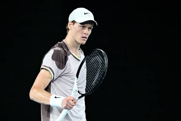 TENNIS AUSTRALIAN OPEN, Jannik Sinner of Italy reacts during the Men?s Singles final against Daniil Medvedev of Russia on Rod Laver Arena on Day 15 of the 2024 Australian Open at Melbourne Park in Melbourne, Sunday, January 28, 2024. ( NO ARCHIVING, EDITORIAL USE ONLY, NO USE IN BOOKS WITHOUT CONSENT MELBOURNE VICTORIA AUSTRALIA  Copyright: xJOELxCARRETTx 20240128001894749905