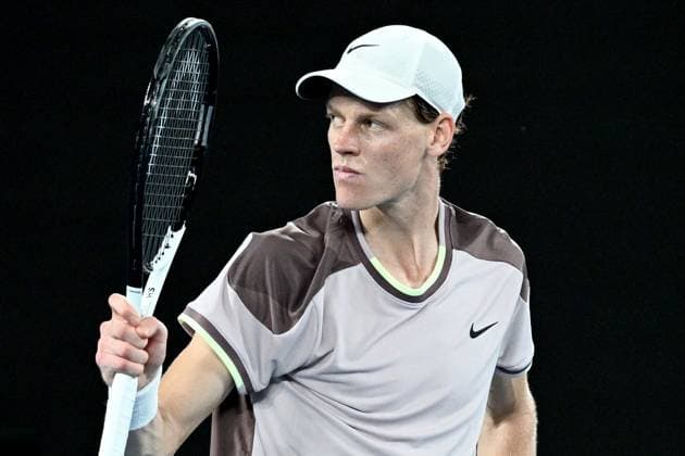 TENNIS AUSTRALIAN OPEN, Jannik Sinner of Italy reacts during the Men?s Singles final against Daniil Medvedev of Russia on Rod Laver Arena on Day 15 of the 2024 Australian Open at Melbourne Park in Melbourne, Sunday, January 28, 2024. ( NO ARCHIVING, EDITORIAL USE ONLY, NO USE IN BOOKS WITHOUT CONSENT MELBOURNE VICTORIA AUSTRALIA  Copyright: xJOELxCARRETTx 20240128001894750024