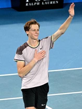 TENNIS AUSTRALIAN OPEN, Jannik Sinner of Italy reacts after winning the Men?s Singles final against Daniil Medvedev of Russia on Rod Laver Arena on Day 15 of the 2024 Australian Open at Melbourne Park in Melbourne, Sunday, January 28, 2024. ( NO ARCHIVING, EDITORIAL USE ONLY, NO USE IN BOOKS WITHOUT CONSENT MELBOURNE VICTORIA AUSTRALIA  Copyright: xJAMESxROSSx 20240128001894774116