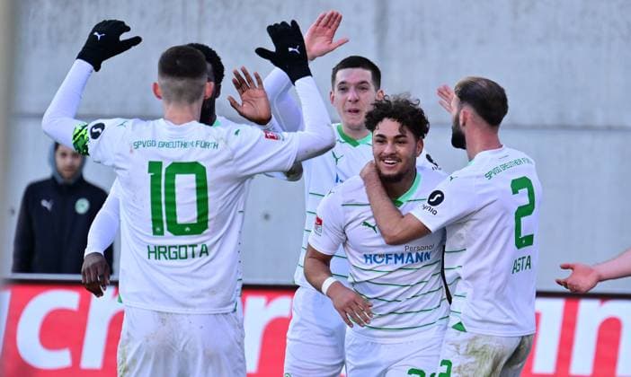 28 01 2024 Soccer Season 2023 2024 2 Soccer Bundesliga 19 Matchday SpVgg Greuther Fürth Kleeblatt KSV Holstein Kiel Störche Sportfoto Zink xwoxzix DFL regulations prohibit any use of photographs as image sequences and or quasi video only for editorial use Torjubel Jubel Freude nach Treffer Torschuß zum 1 0 durch Armindo Sieb 30, SpVgg Greuther Fürth