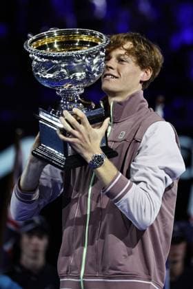 Jannik Sinner, ITA, after final of 2024 Australian Open in Melbourne, 28 01 2023