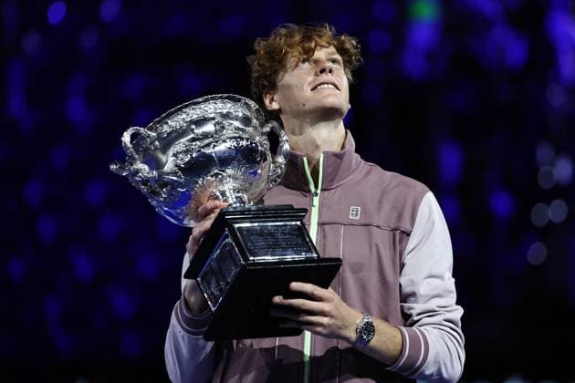 Jannik Sinner, ITA, after final of 2024 Australian Open in Melbourne, 28 01 2023