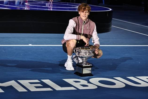 Jannik Sinner, ITA, after final of 2024 Australian Open in Melbourne, 28 01 2023