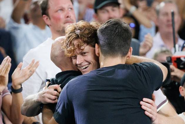January 28, 2024: 4th seed JANNIK SINNER of Italy celebrates after defeating 3rd seed Danil Medvedev of the Russian Federation on Rod Laver Arena in the Men s Singles Final match on day 15 of the 2024 Australian Open in Melbourne, Australia. Cal Media USA - ZUMAc04_ 20240128_faf_c04_027 Copyright: xSydneyxLowx
