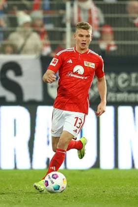 28 01 2024, xtgx, Fußball 1 Bundesliga, 1 FC Union Berlin SV Darmstadt 98 emspor, v l Andras Schäfer Union Berlin, 13 Freisteller, Einzelbild, Ganzkoerper, single frame DFL DFB REGULATIONS PROHIBIT ANY USE OF PHOTOGRAPHS as IMAGE SEQUENCES and or QUASI VIDEO Berlin