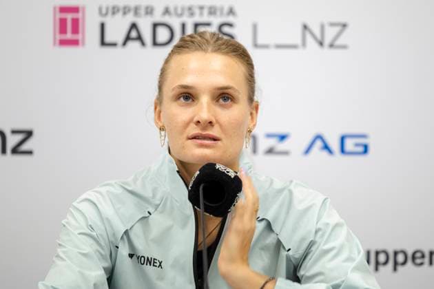 TENNIS - WTA, Tennis Damen Upper Austria Ladies Linz LINZ,AUSTRIA,29.JAN.24 - TENNIS - WTA Tour, Upper Austria Ladies Linz, press conference, PK, Pressekonferenz Image shows Dayana Yastremska (UKR).  GEPAxpictures xGintarexKarpaviciute