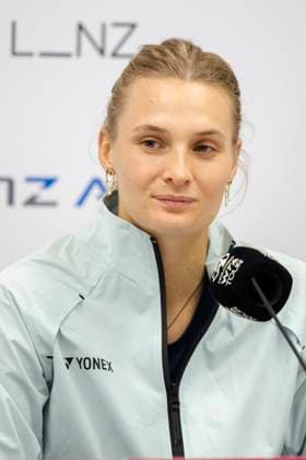 Sport Bilder des Tages TENNIS - WTA, Tennis Damen Upper Austria Ladies Linz LINZ,AUSTRIA,29.JAN.24 - TENNIS - WTA Tour, Upper Austria Ladies Linz, press conference, PK, Pressekonferenz Image shows Dayana Yastremska (UKR).  GEPAxpictures xGintarexKarpaviciute